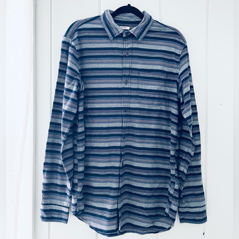 Gap Blue Striped Casual Button Down / Medium Tall